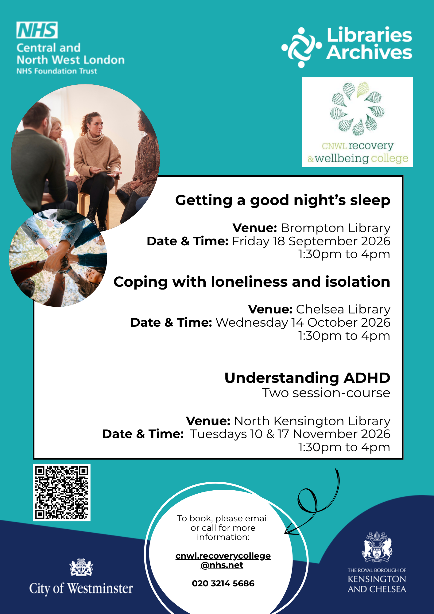 Library sessions poster